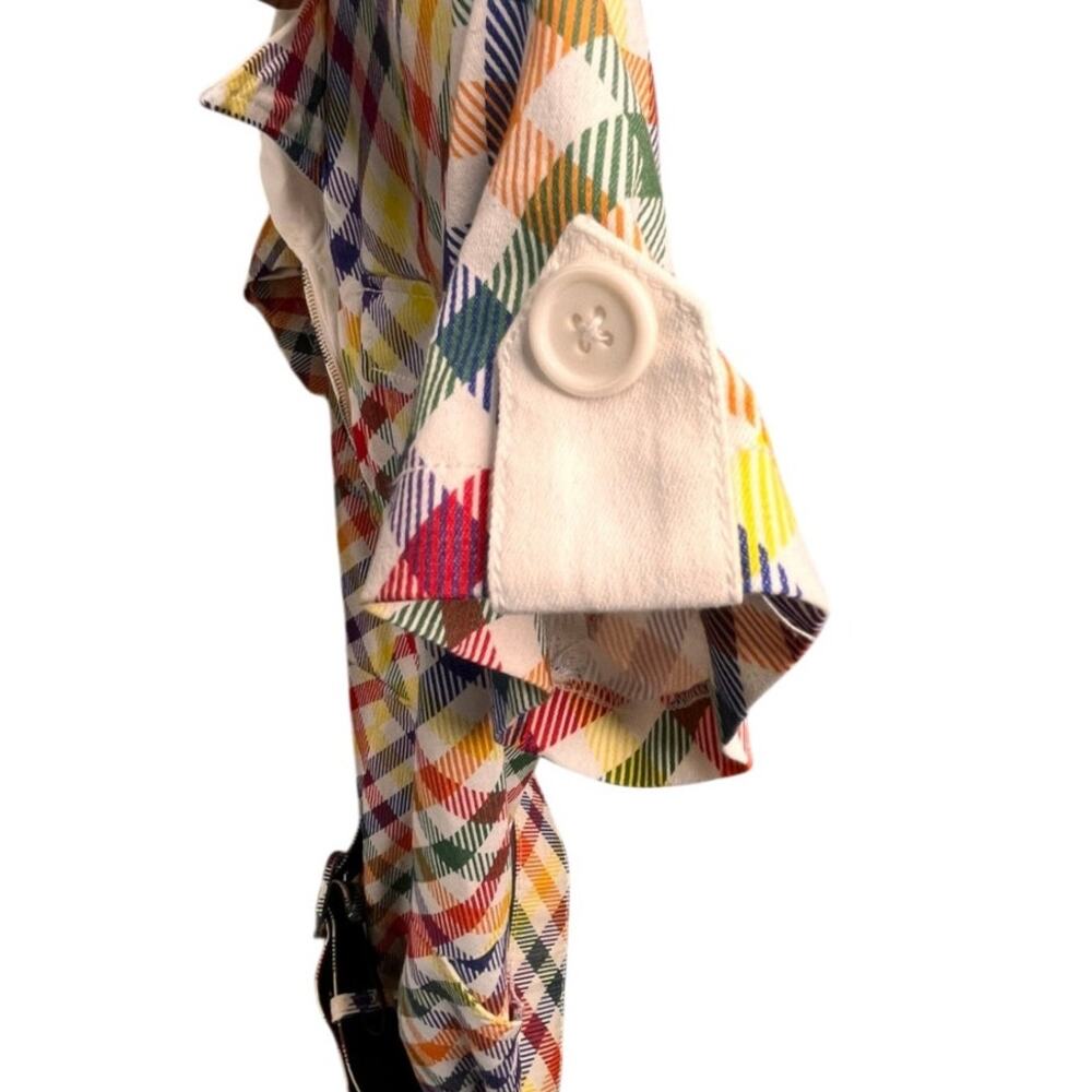 Smak Parlour 1970s Colorful Check Flare Bell Bottoom Jumpsuit Medium - Picture 10 of 12